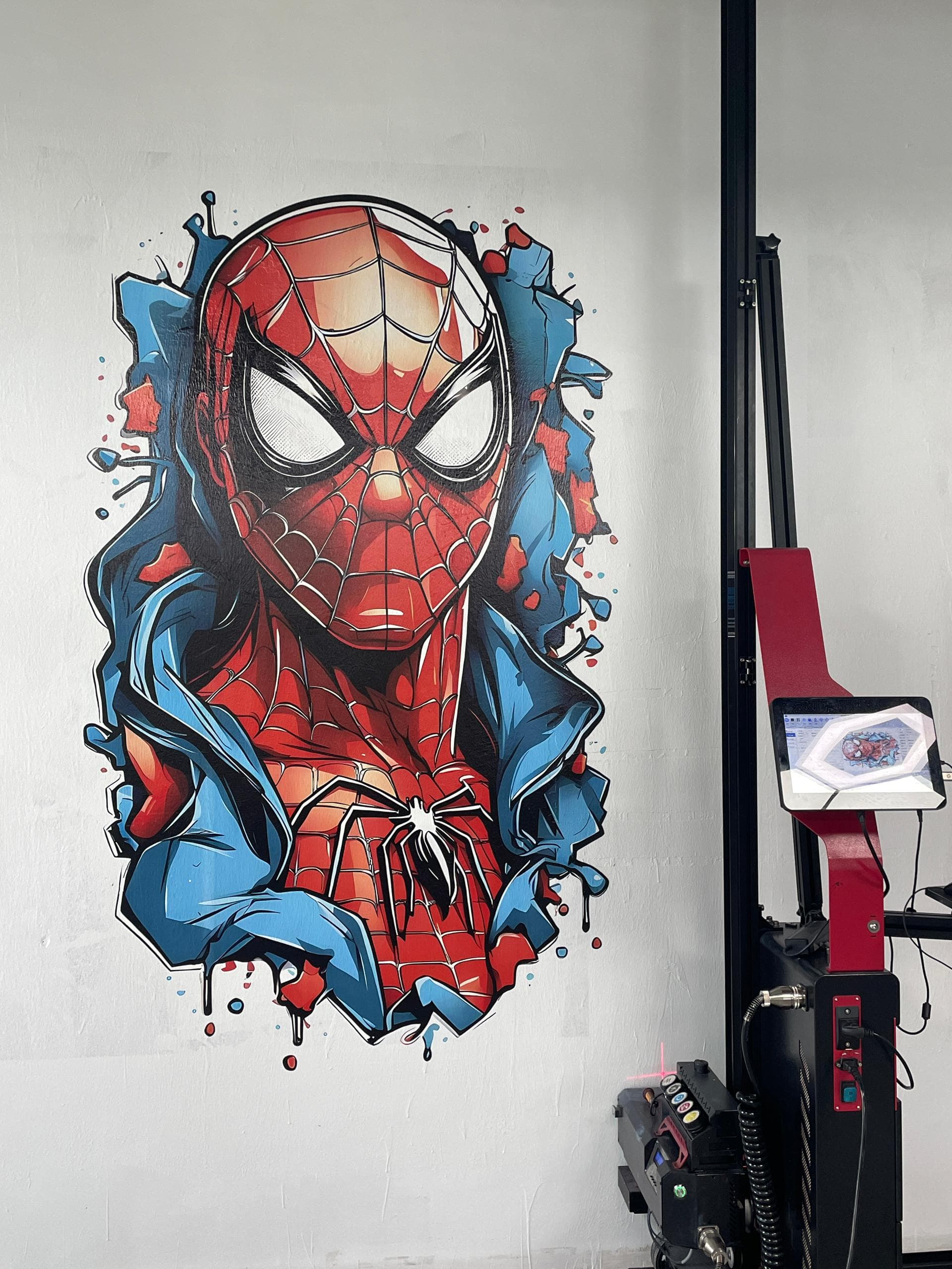 Spider-Man muurprint in graffitistijl